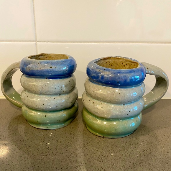 Unique Handmade Set of 2 Mini Mugs - Picture 3 of 7